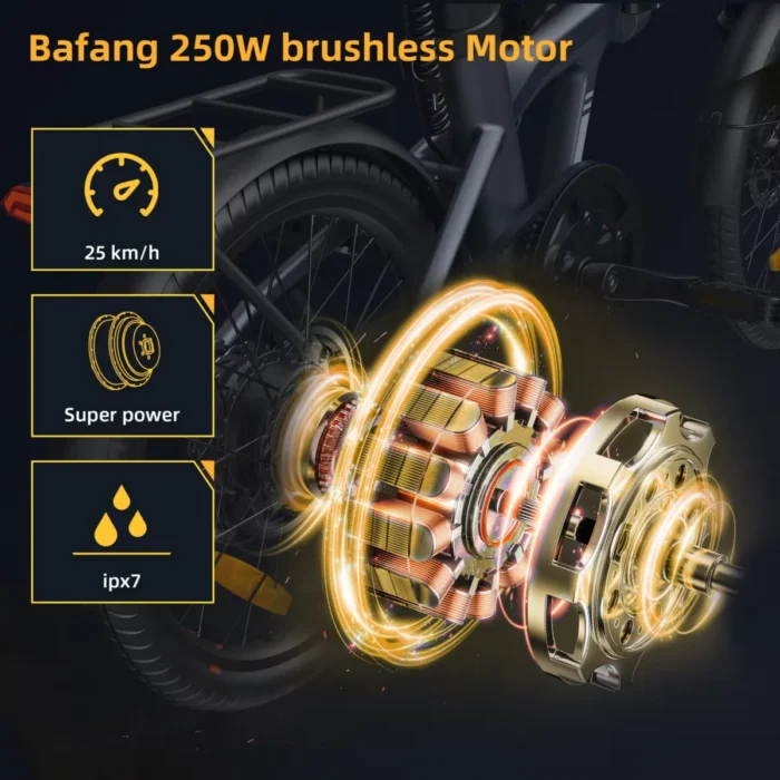 ADO Air20Pro Vélo électrique Pliable, Entraînement par Courroie, Moteur Bafang-2