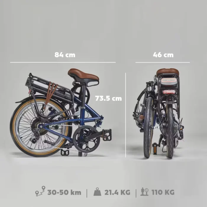 Vélo pliant électrique e fold 500 bleu-2